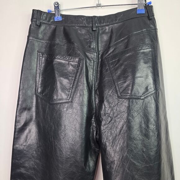 Gap Maternity Black Genuine Leather Bootcut Pants - Picture 2 of 7